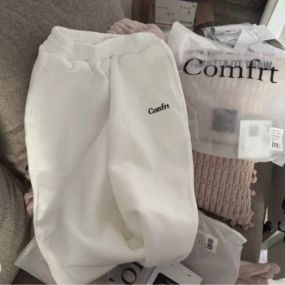 Set -2 !! M Comfrt White Zip-Up Hoodie and sweatpants M - Picture 3 of 9